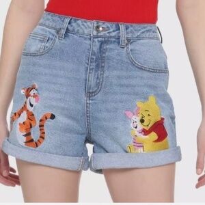 Disney Winnie The Pooh Denim Embroidered Shorts size 13